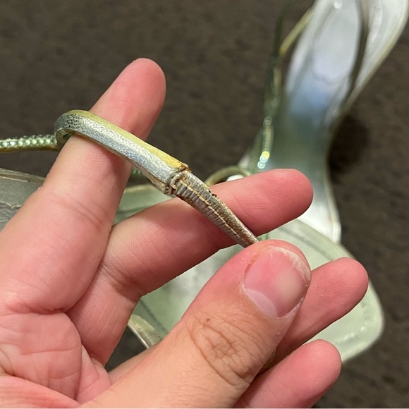 Rene Caovilla Y2K Green Rhinestone Strappy Heels - Picture 6 of 12